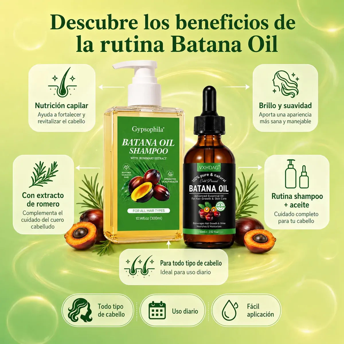 COMBO SHAMPOO & ACEITE BATANA CUIDADO DEL PELO